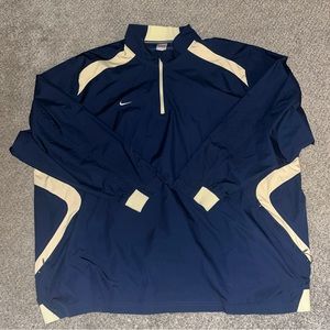 Vintage Y2K Team Nike Fit Storm Jacket 1/4 Quarter Zip Windbreaker 4XL Blue Gold